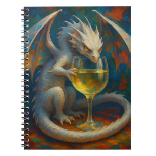 Carnet Joli dragon d'ivoire & Art fantastique du vin blan