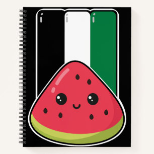 Carnet Joli drapeau de la Palestine avec pastèque - Pales