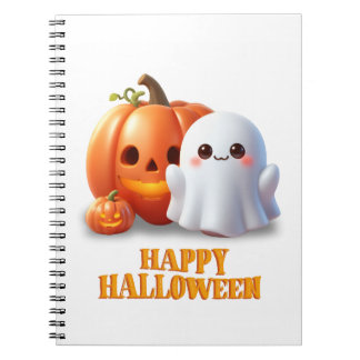 Carnet Joli Fantôme & Citrouille Joyeux Halloween