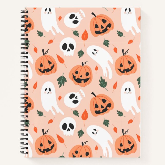 Carnet Joli Jack-O-Lanterne et Motif fantôme (Devant)