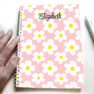 Carnet Joli journaling rétro aux pêches et aux pâquerette