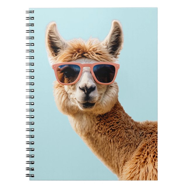 Carnet Joli Lllama Avec Lunettes De Soleil Sur (Devant)