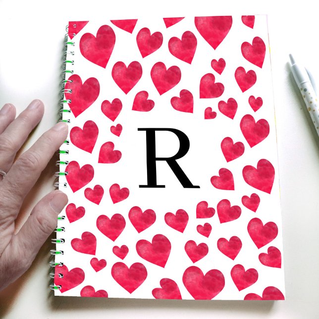 Carnet Joli Monogramme Coeurs de la Saint Valentin (Créateur téléchargé)