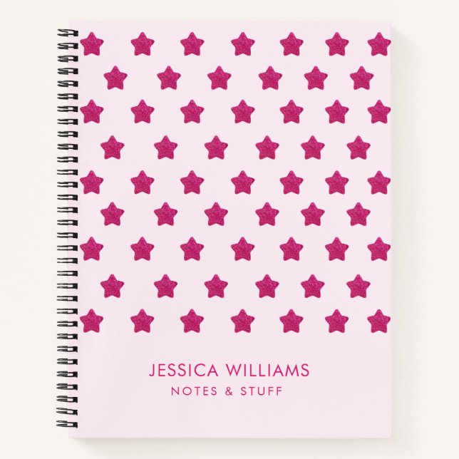 Carnet Joli monogramme de parties scintillant rose chaud (Devant)