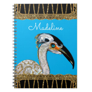 Carnet Joli monogramme d'oiseau d'île
