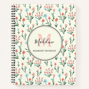 Carnet Joli Monogramme ivoire Rose rose
