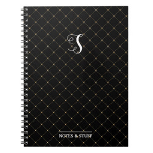 Carnet Joli Monogramme Noir Honeypeb Bee Design