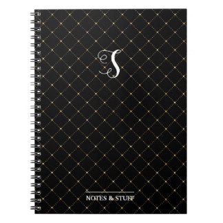 Carnet Joli Monogramme Noir Honeypeb Bee Design