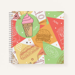 Carnet Joli motif abstrait de glace pour enfants rose