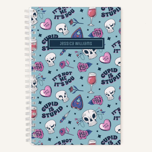 Carnet Joli motif de doodle anti Saint-Valentin (Recto)