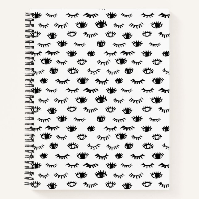 Carnet Joli Motif Doodle Eyelash (Devant)