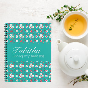 Carnet Joli motif floral sur Aqua Sketch