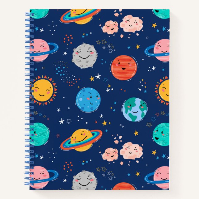 Carnet Joli Motif Planète Souriante (Devant)