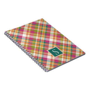 Carnet Joli motif rayé écossais gingham vintage français