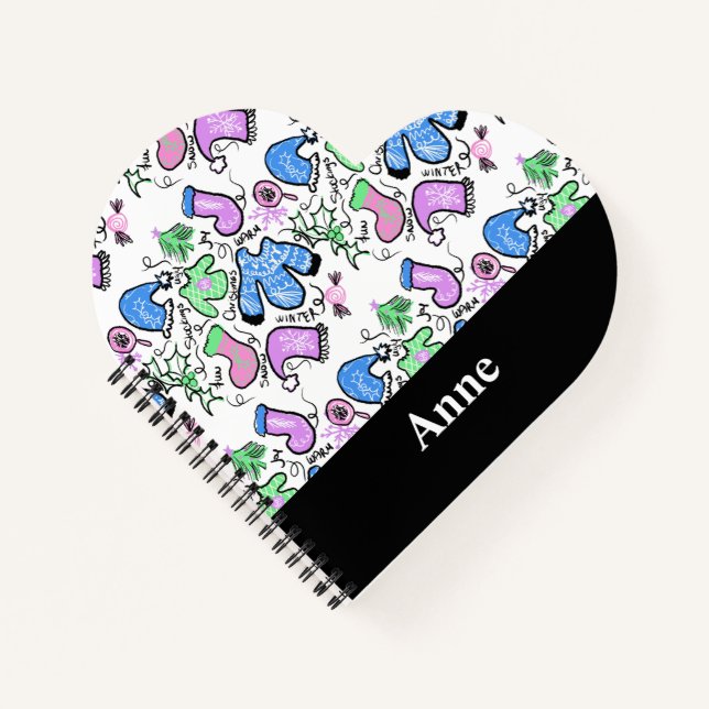 Carnet Joli Noël Doux moche Doodles Motif (Devant)