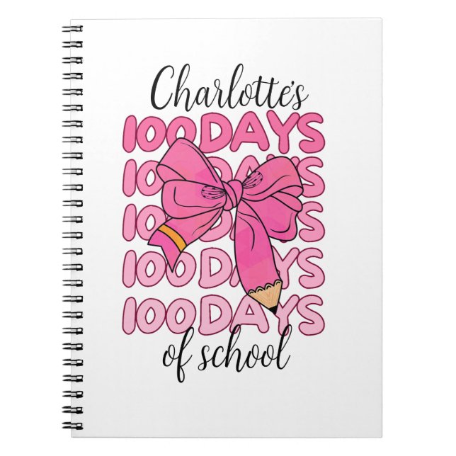Carnet Joli nœud en crayon pour les 100 jours d'école pou (Devant)