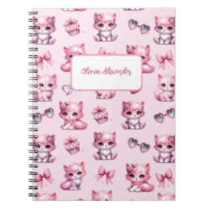 Carnet Joli noeud papillon rose coquette esthétique fille