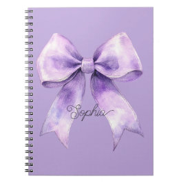 Carnet Joli Nœud Violet Personnalisé Nom