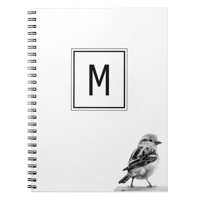 Carnet Joli Oiseau Personnalisez Votre Lettre Initiale  (Devant)