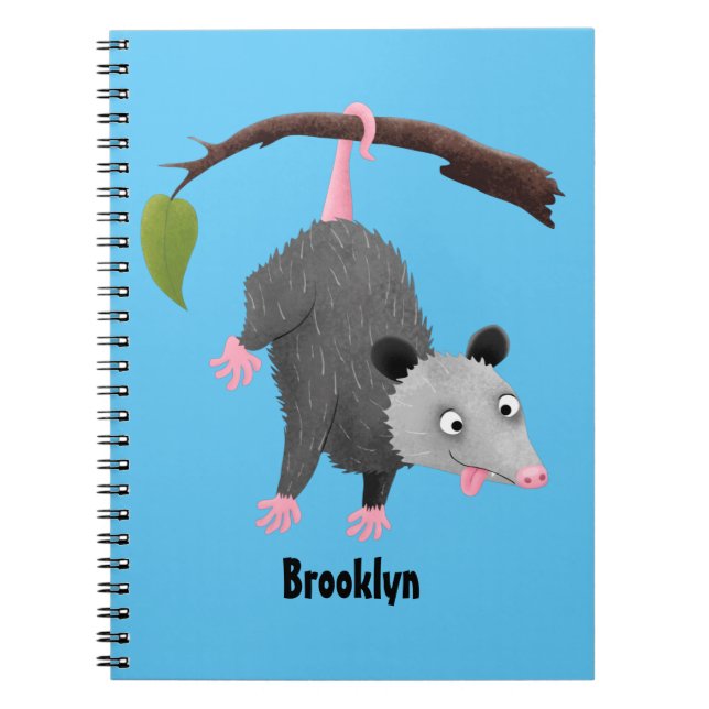 Carnet Joli opossum accroché à la branche dessin animé (Devant)
