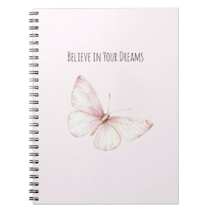 Carnet Joli Papillon Rose Croyez dans les Rêves