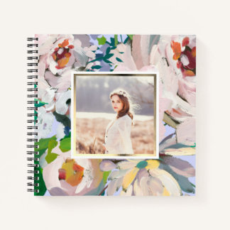 Carnet Joli Périwinkle bleu aquarelle photo florale