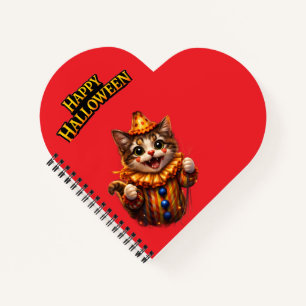 Carnet Joli petit chat clown fantaisiste joyeux cœur d'Ha