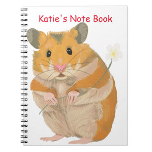 Carnet Joli petit Hamster tenant une fleur