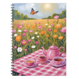Carnet Joli Pique-Nique Rose Papillon de Thé Champ de F