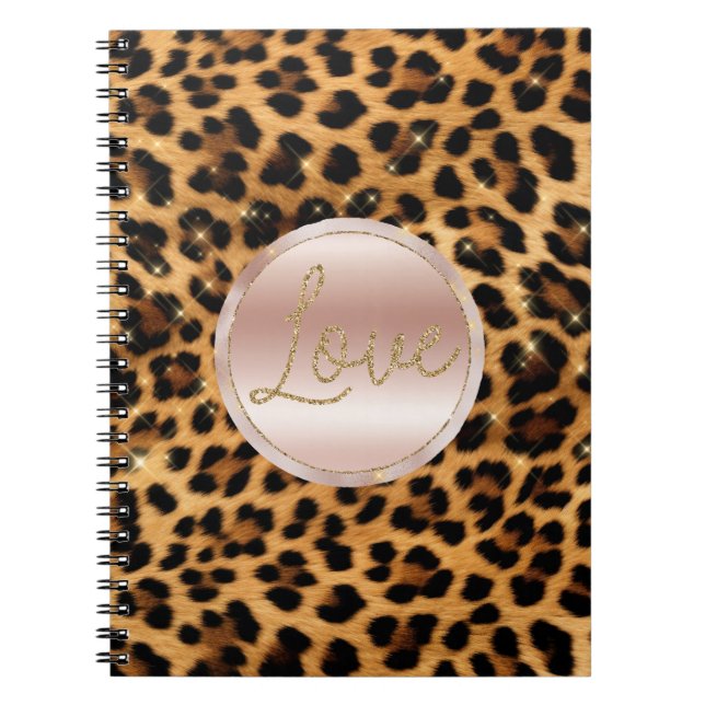 Carnet Joli Rose Gold Empreinte de léopard (Devant)
