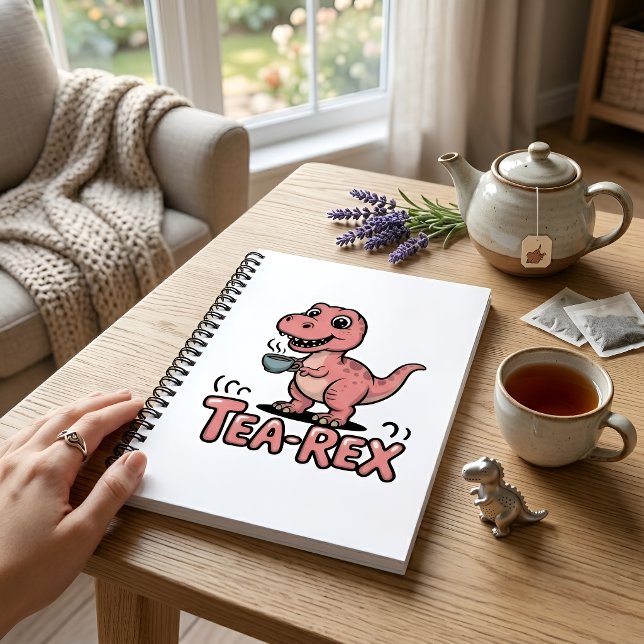 Carnet Joli Thé-Rex Rose Dinosaure – Le Thé Arrive ! (Créateur téléchargé)