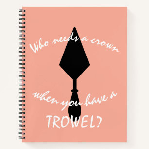 Carnet Joli Trowel d'archéologue rose et noir personnalis