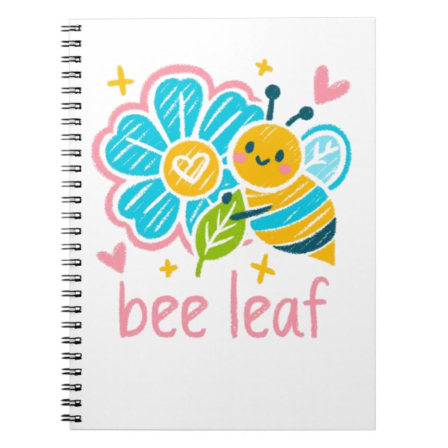 Carnet Jolie Abeille Feuille Croire Jeu de mots Sauver le (Devant)
