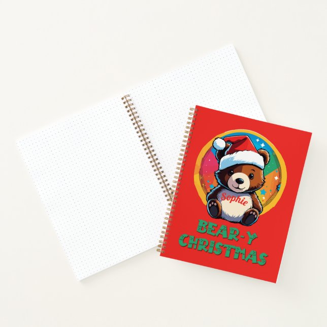 Carnet Jolie adorable Kawaii Chibi Ours de Noël (Intérieur)