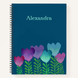 Carnet Jolie aquarelle florale personnalisée