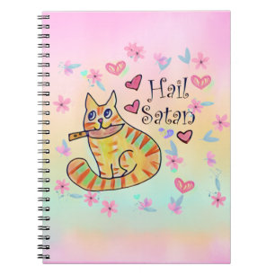 Carnet Jolie caricature sarcastique kitty hail Satan