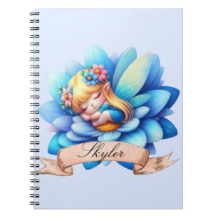 Carnet Jolie fée endormie rêves doux floraux fantaisistes