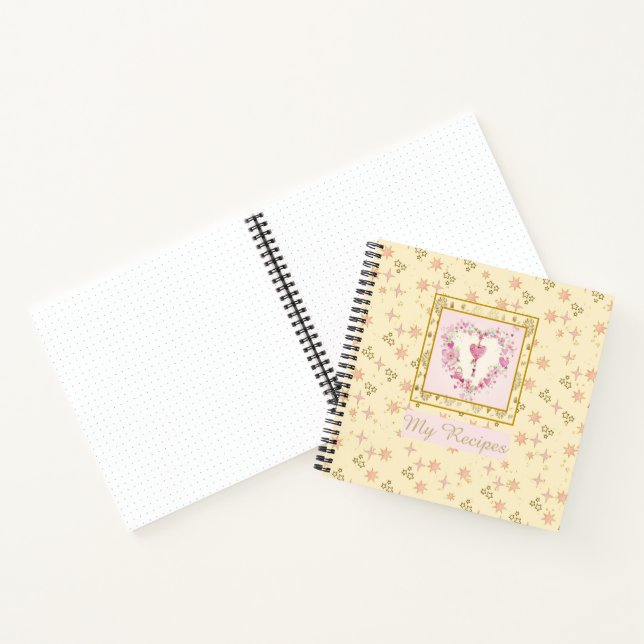 Carnet Jolie Feminine Stars Motif Recette personnalisée (Intérieur)