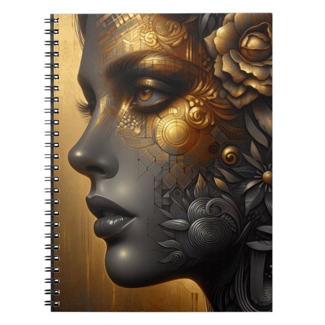 Carnet Jolie femme en or Ethereal (Devant)