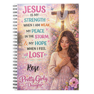 Carnet Jolie Fille Inspirante Florale Chrétienne Jésus