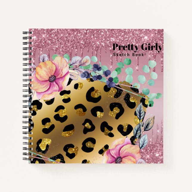 Carnet Jolie fille Poster de animal Parties scintillant d (Devant)