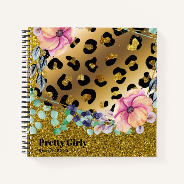 Carnet Jolie fille Poster de animal Parties scintillant d (Devant)