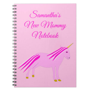 Carnet Jolie fille rose bébé Unicorn Personnalisé Nouvell