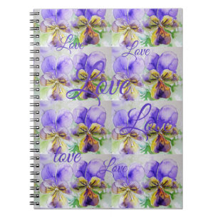 Carnet Jolie Fleur Viola Floral Purple Motif Amour