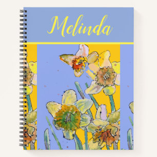 Carnet Jolie Floral Pastel Daffodique Fleur Aquarelle Non