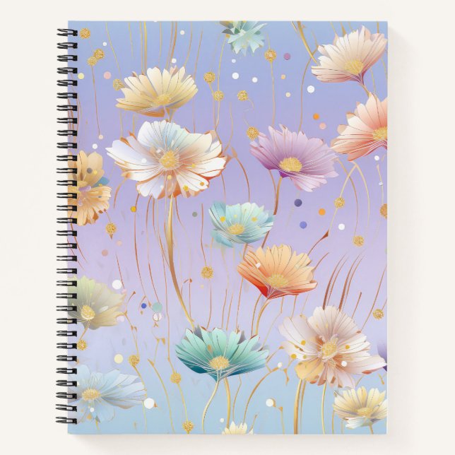 CARNET JOLIE FLOTTANTE PASTEL FLOTTANT FLEURS DE RANDOM (Devant)
