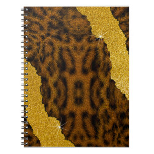 Carnet Jolie Impression de Léopard en Cuir avec Paillette