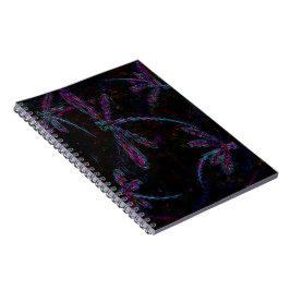 Carnet Jolie libellule bleu violet sur le noir
