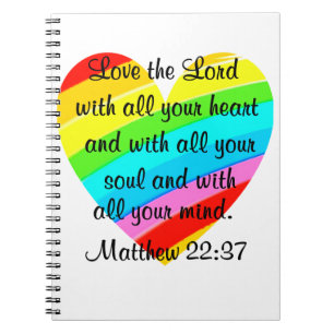 CARNET JOLIE MATTHEW 22:37 LOVE HEART DESIGN