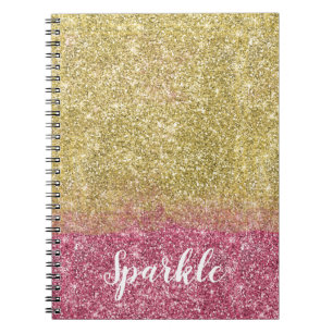 Carnet Jolie Parties scintillant aux Faux Rose Or Étincel